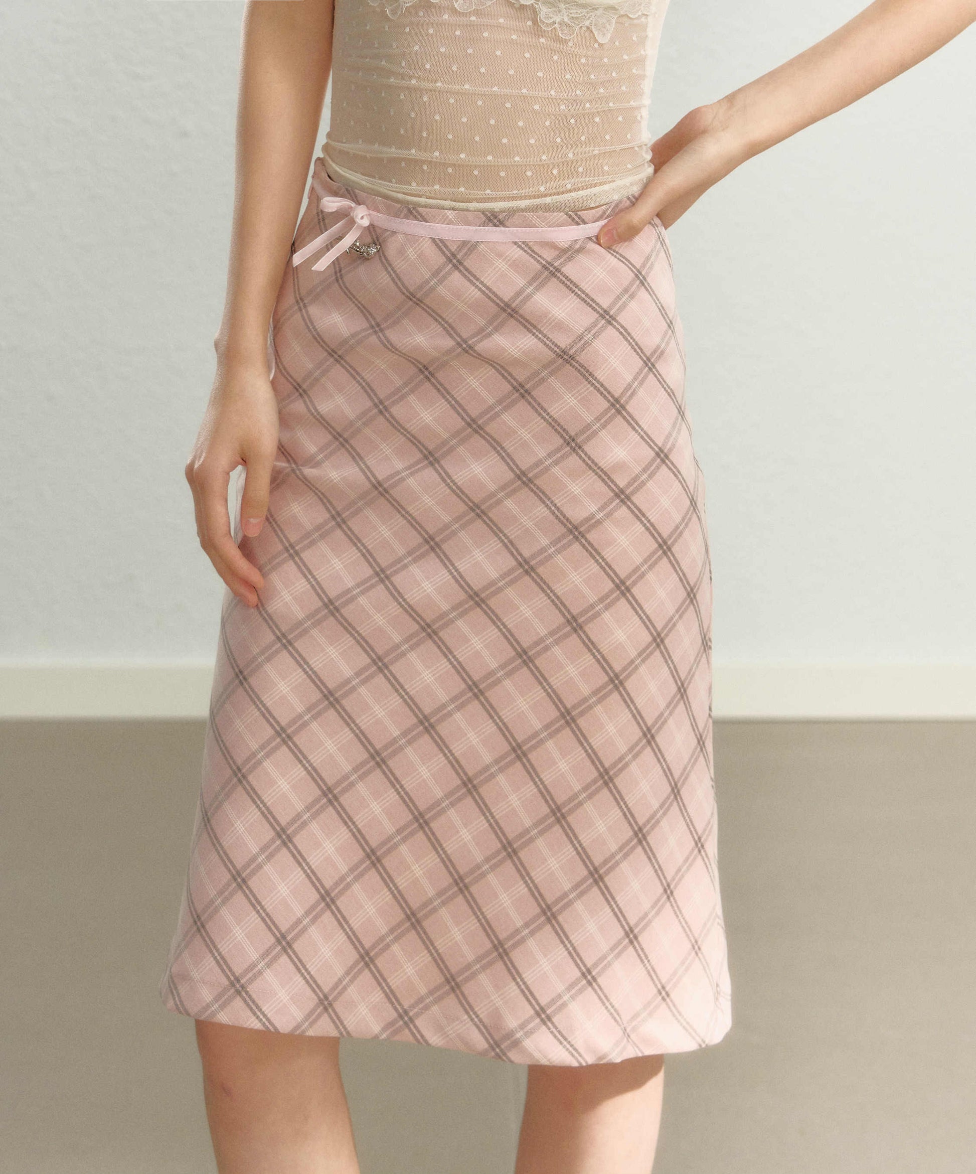 Pink Plaid Retro Skirt