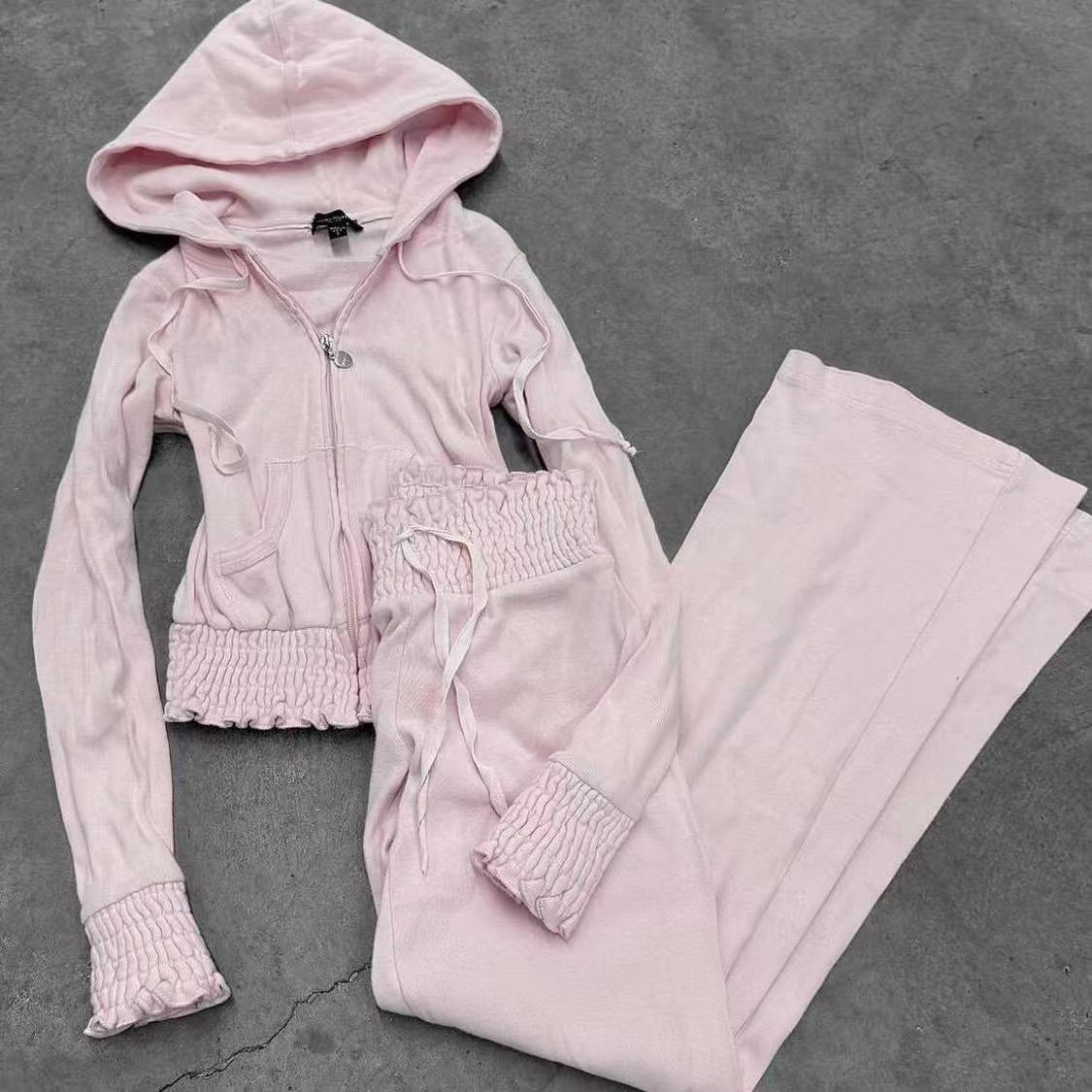 coquette zip-up sweatshirt suit