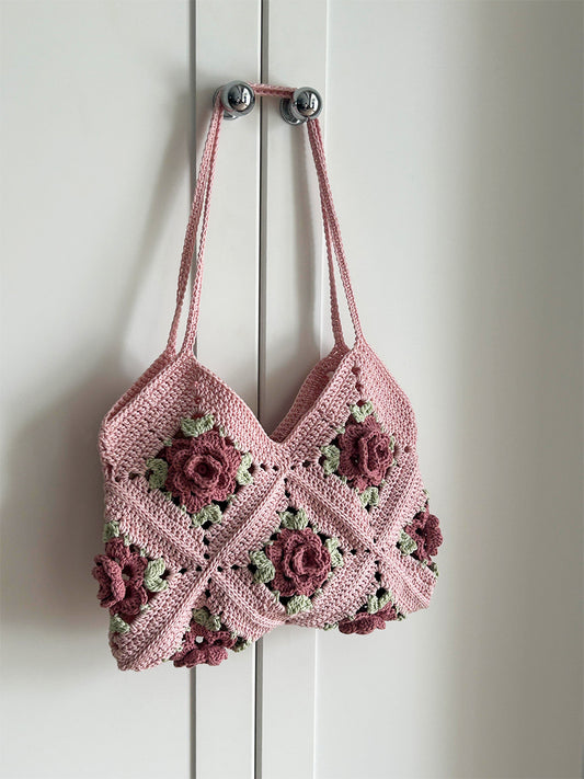 Wool diy Summer Rose Bag