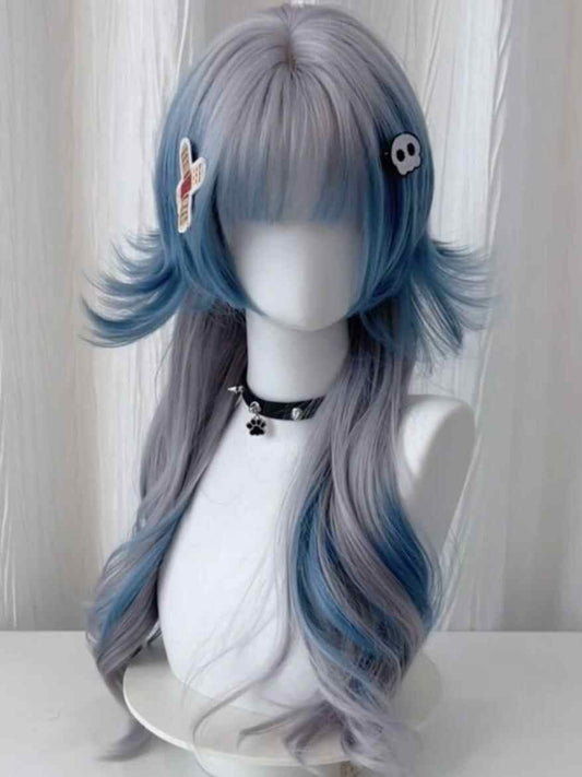 Gray Blue Jellyfish Long Wig