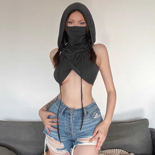 Wasteland Sleeveless Hooded Top