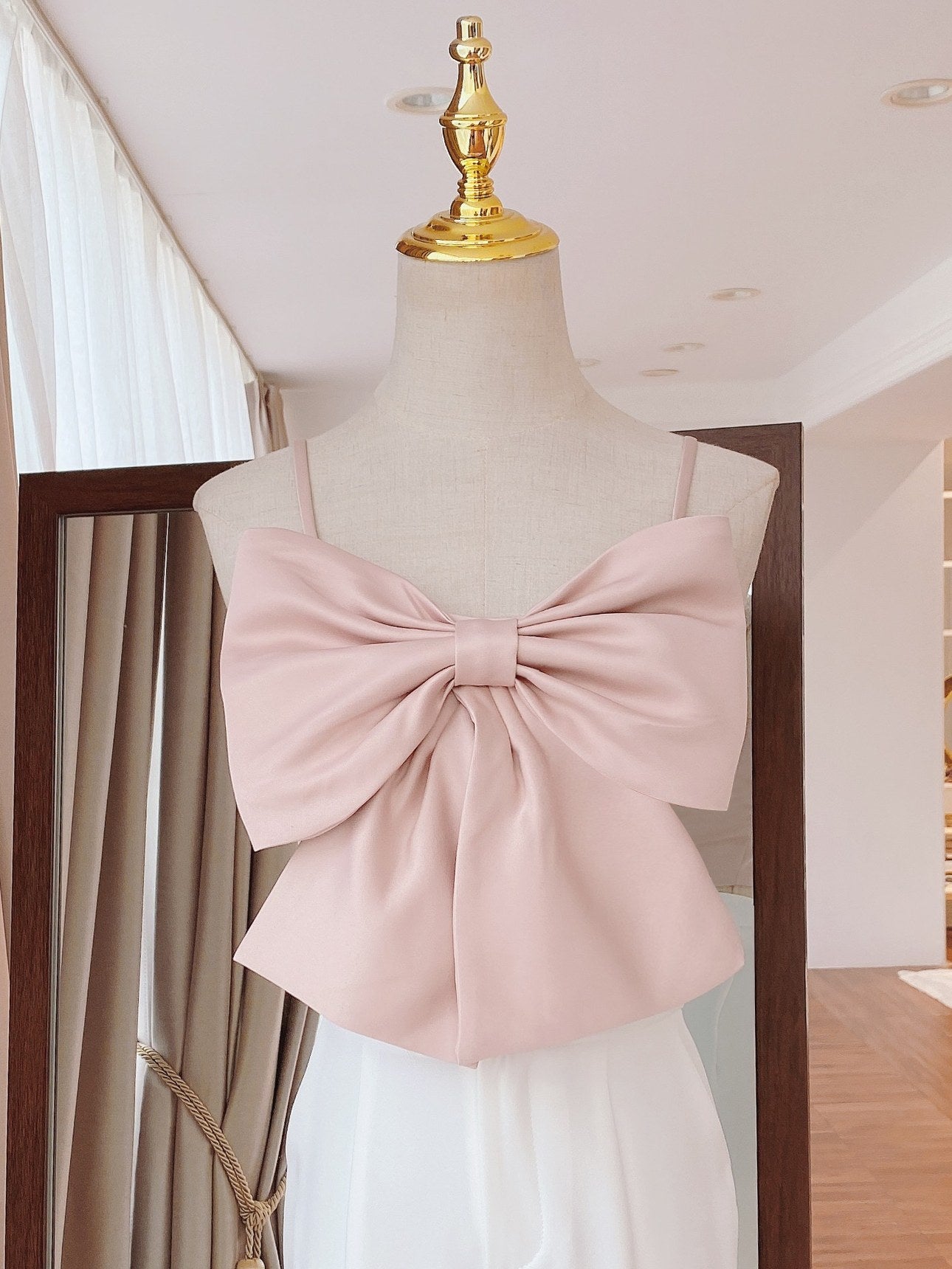 soft girl coquette bow shirt