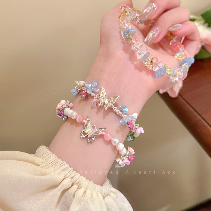 Gravel Butterfly Flower Kawaii Bracelet