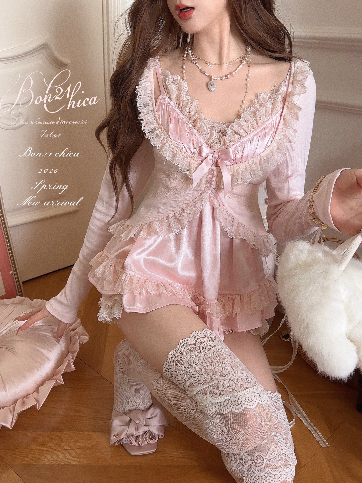 Antique Doll Lace Three-Piece Set