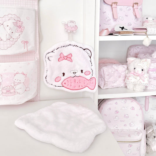 kawaii cat hand towel
