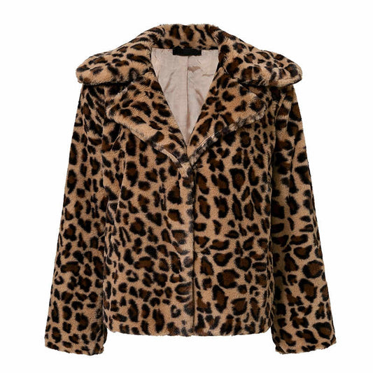 Retro Leopard Faux Fur Jacket