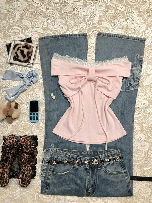pink coquette bow shirt