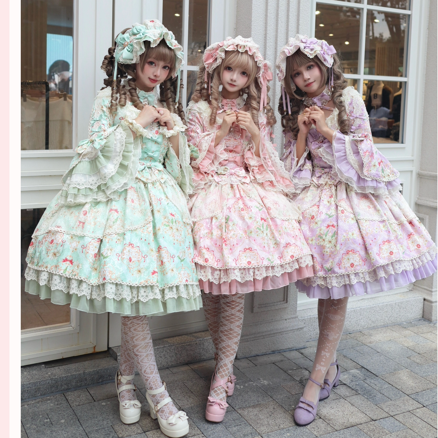 vintage bow lace lolita dress