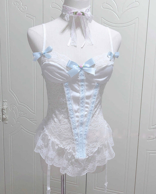 Dollete Bow Satin Lace Corset