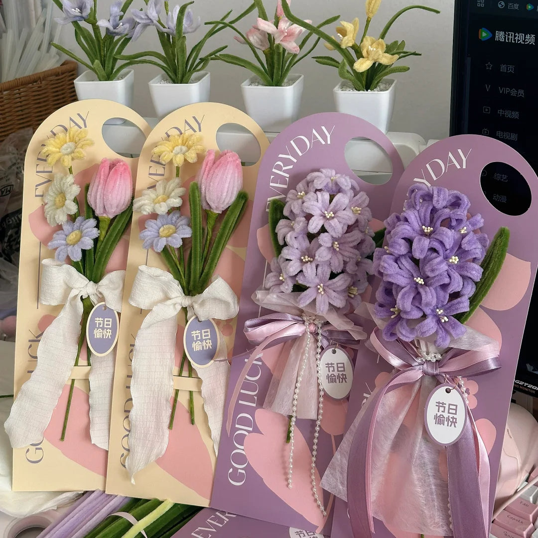 diy twisting flowers stick card