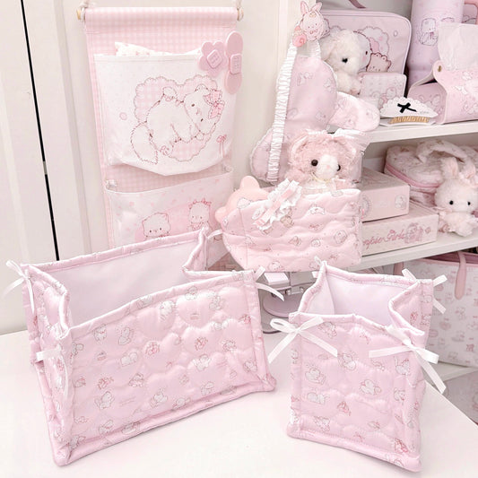 kawaii desktop storage basket