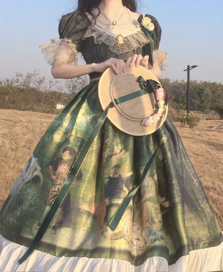 Forest Oil Painting Lolita Dress