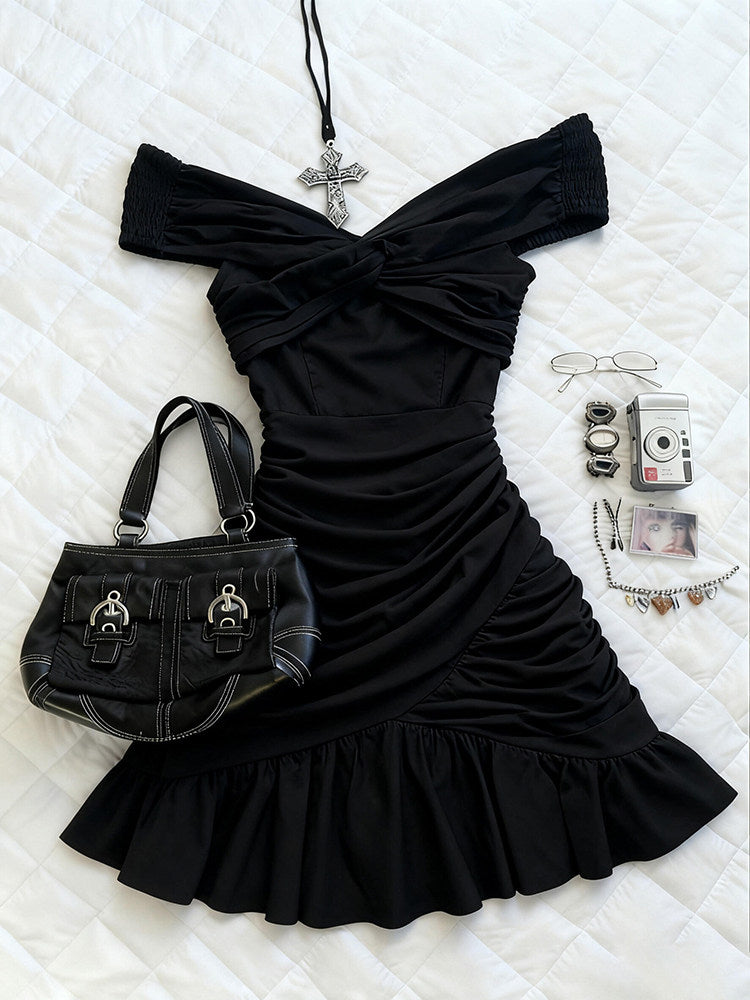 retro black mini dress