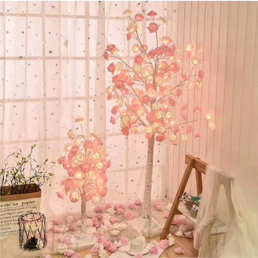 pink rose tree led floor tree