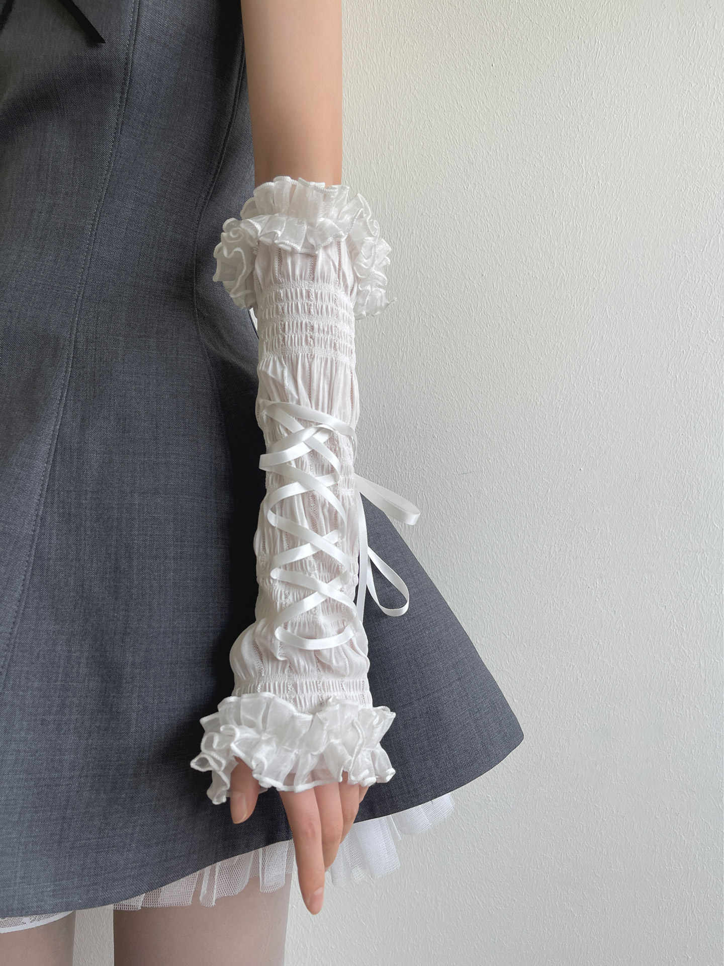 Ballet Strap Mesh Lace Sleeves