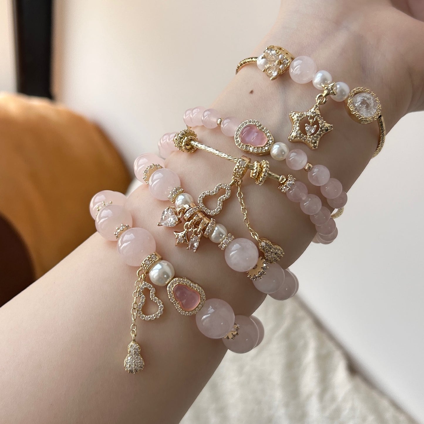 pink quartz kawaii bracelet
