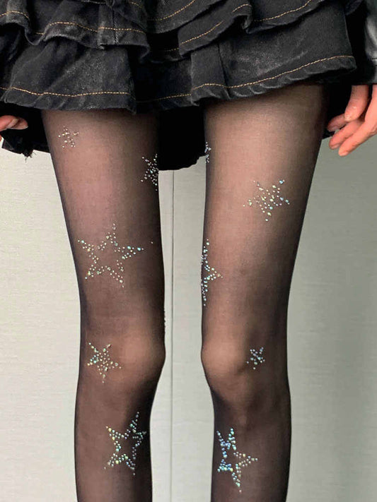 Sparkling Star Y2k Thigh High Socks