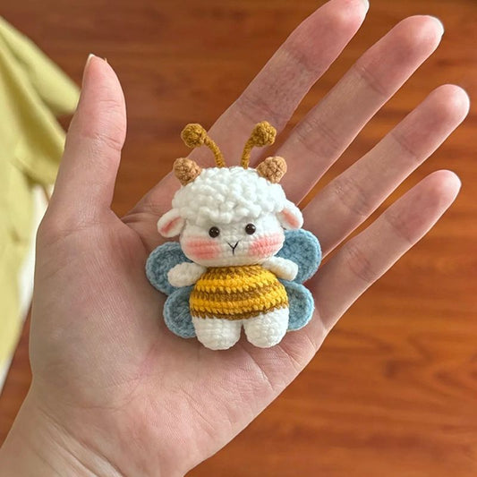 diy wool cute bee lamb doll