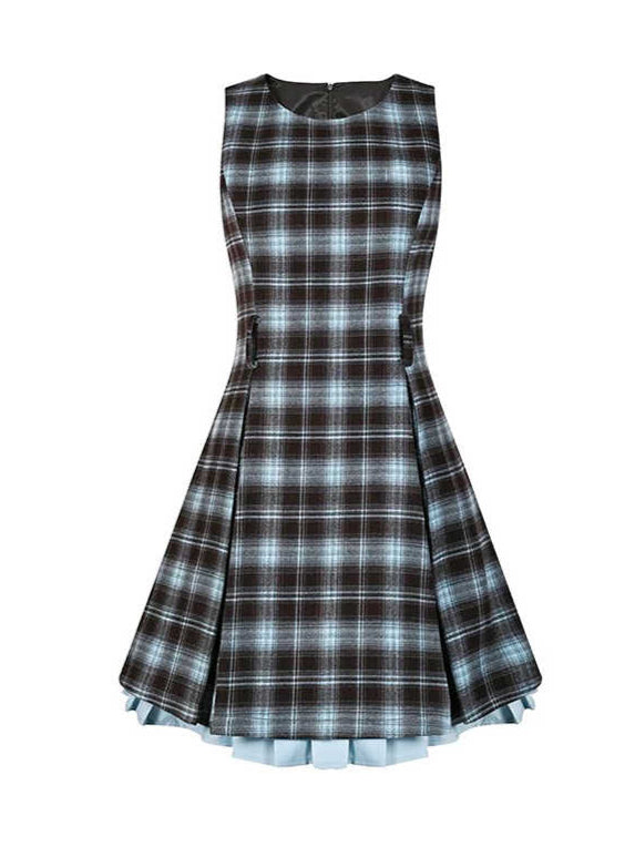 Preppy Checkered Vest Dress