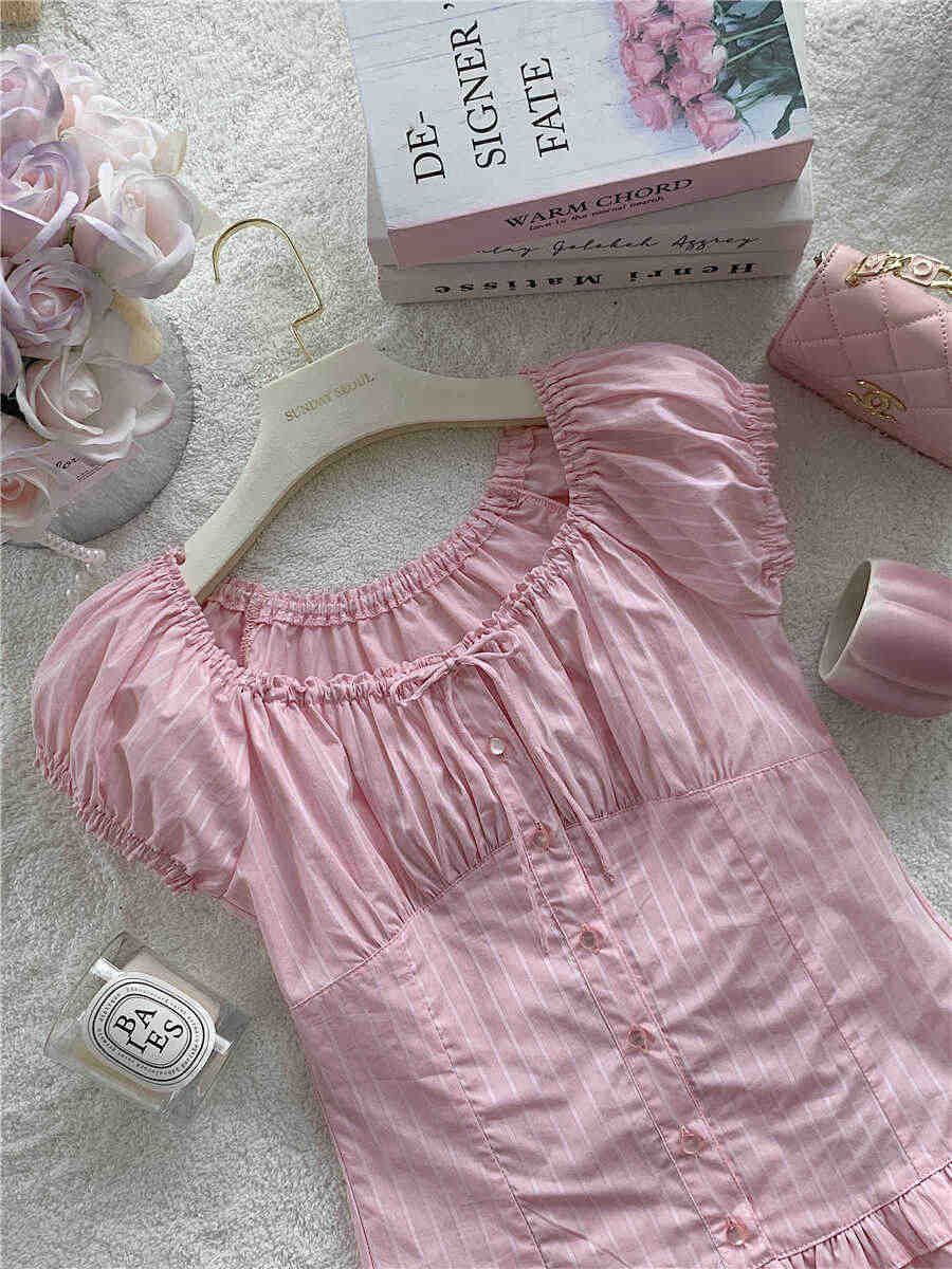 Coquette Pink Ruffled Hem Shirt