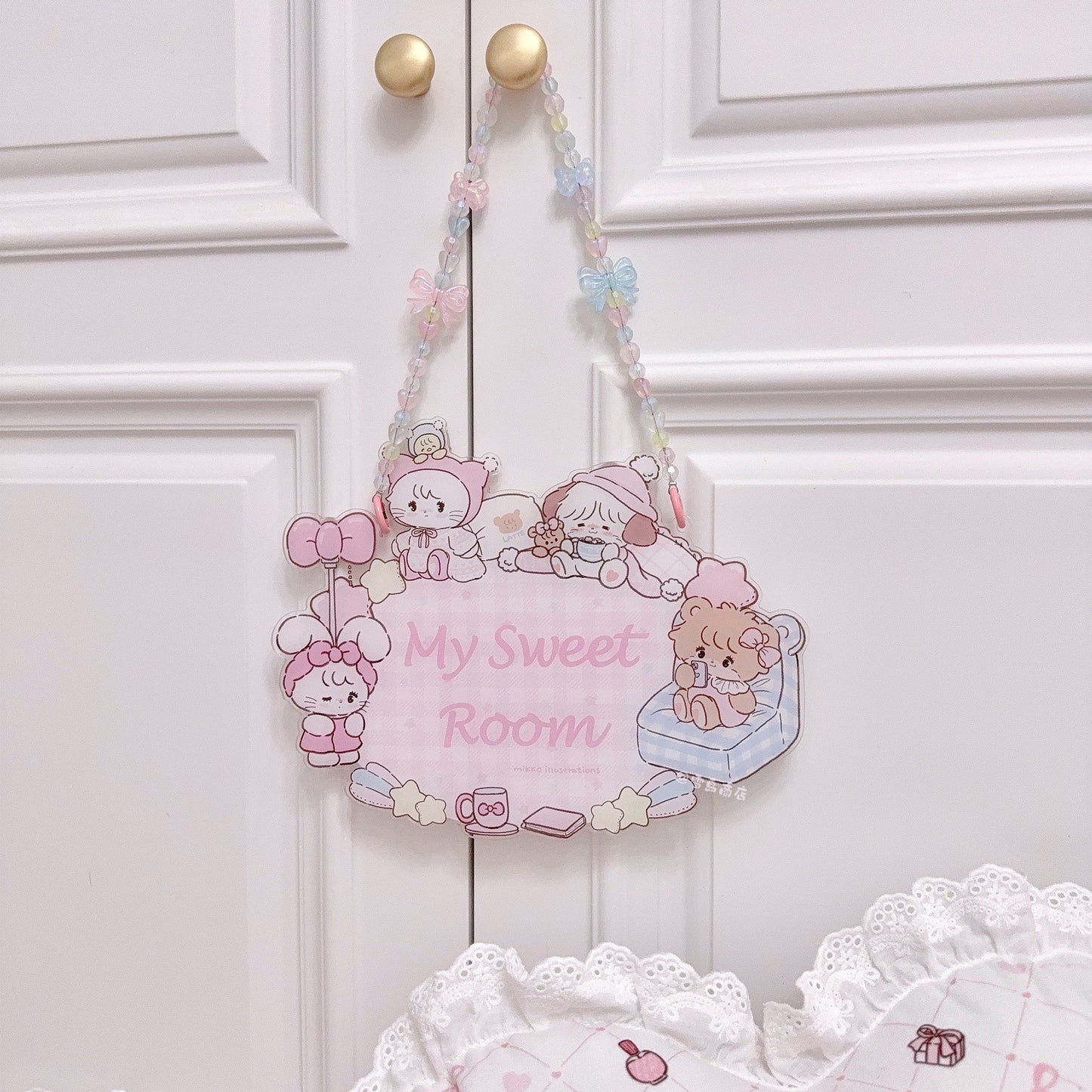 kawaii acrylic door plate