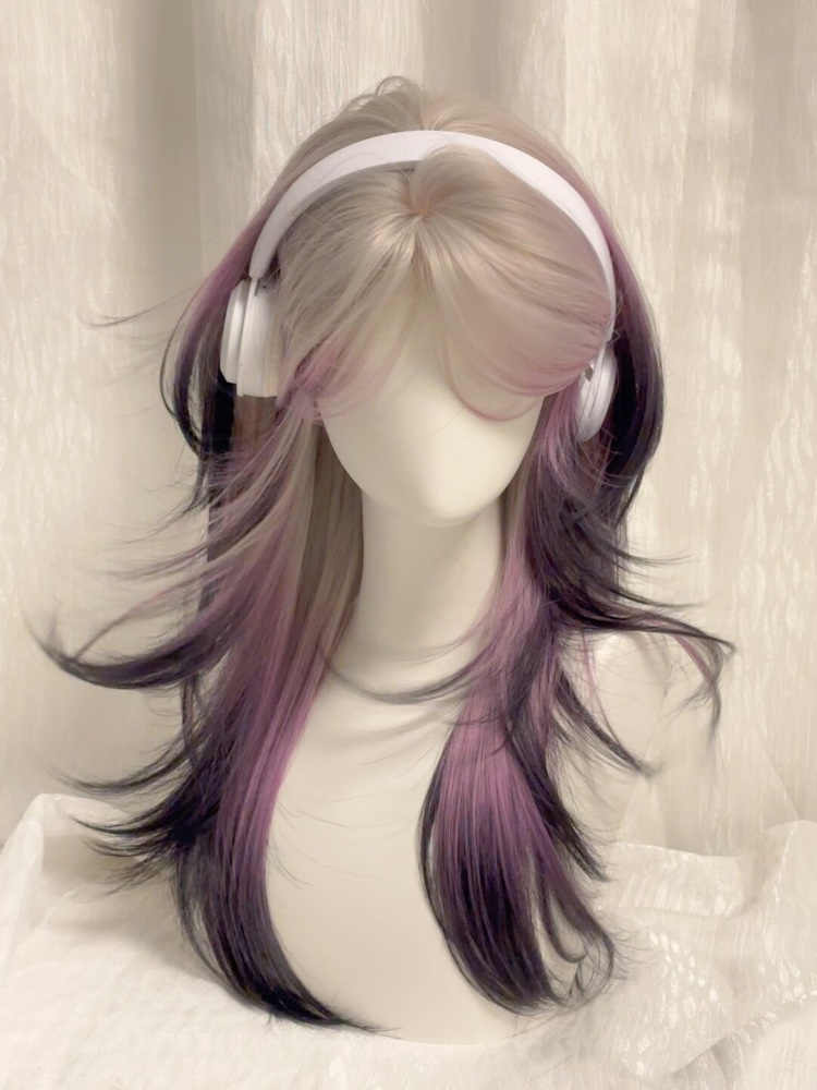 Pink&Purple Gradient Mullet Straight Wig