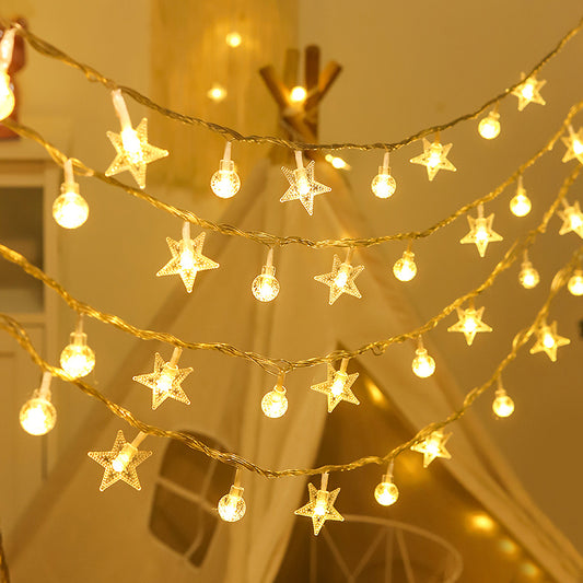 Outdoor camping atmosphere string lights