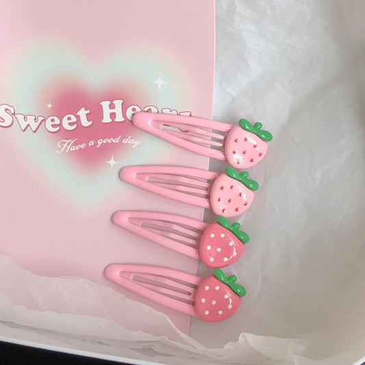 pink strawberry kawaii hair accessories