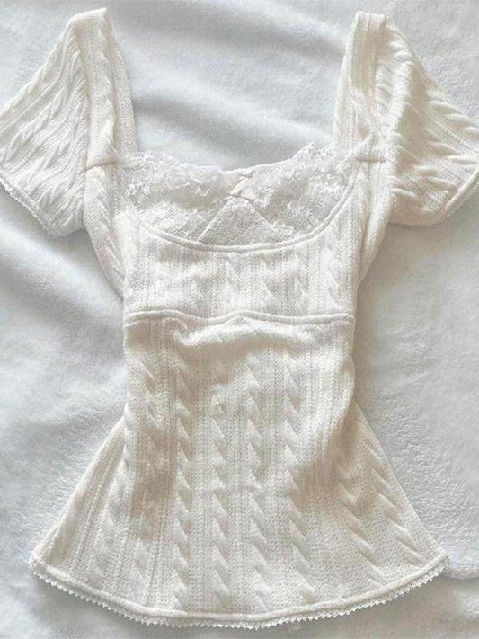 retro bow white shirt