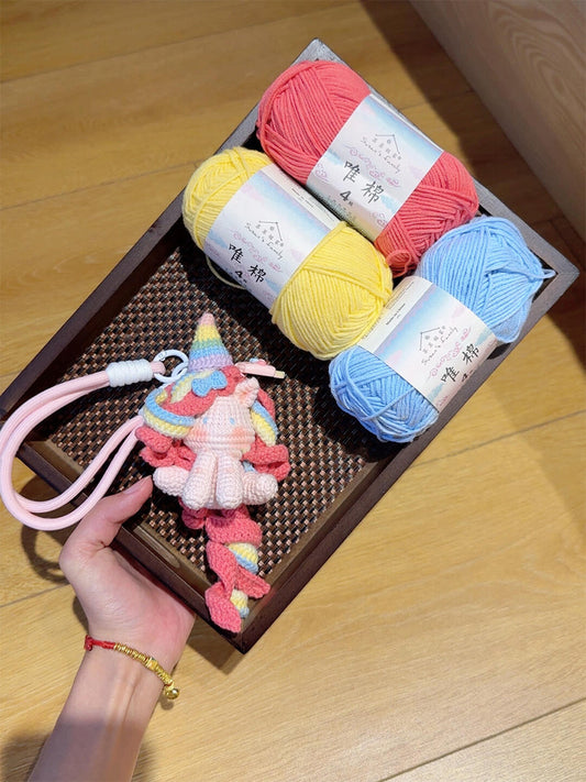 Wool diy cute Pony doll pendant