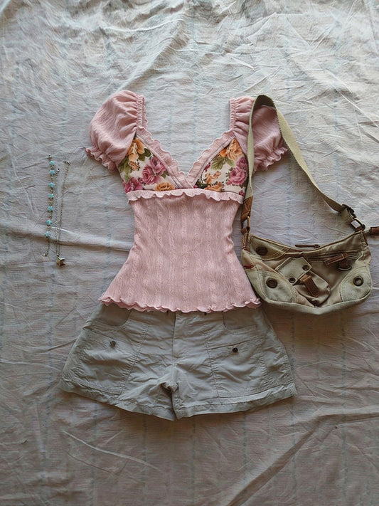 floral pink shirt