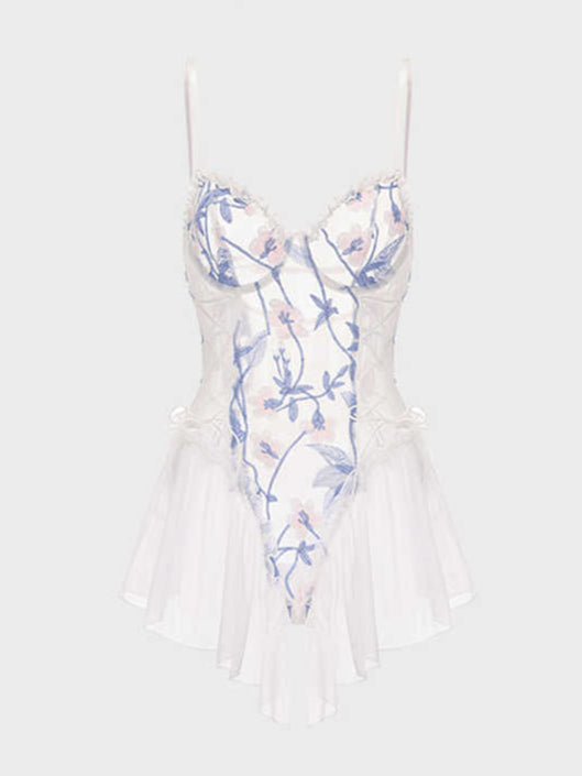 Embroidery Flowers Pajamas