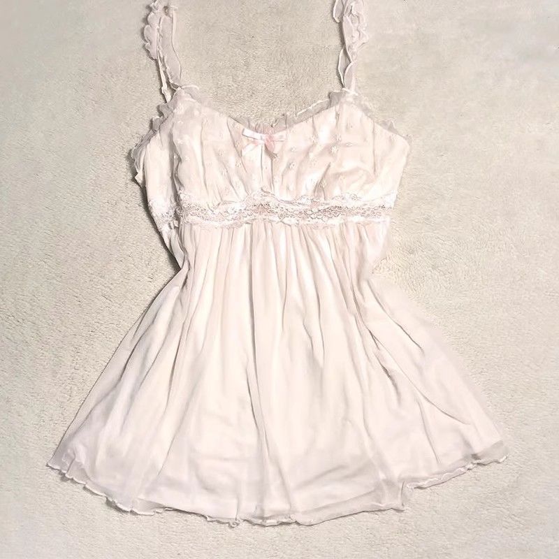 Pink lace suspenders
