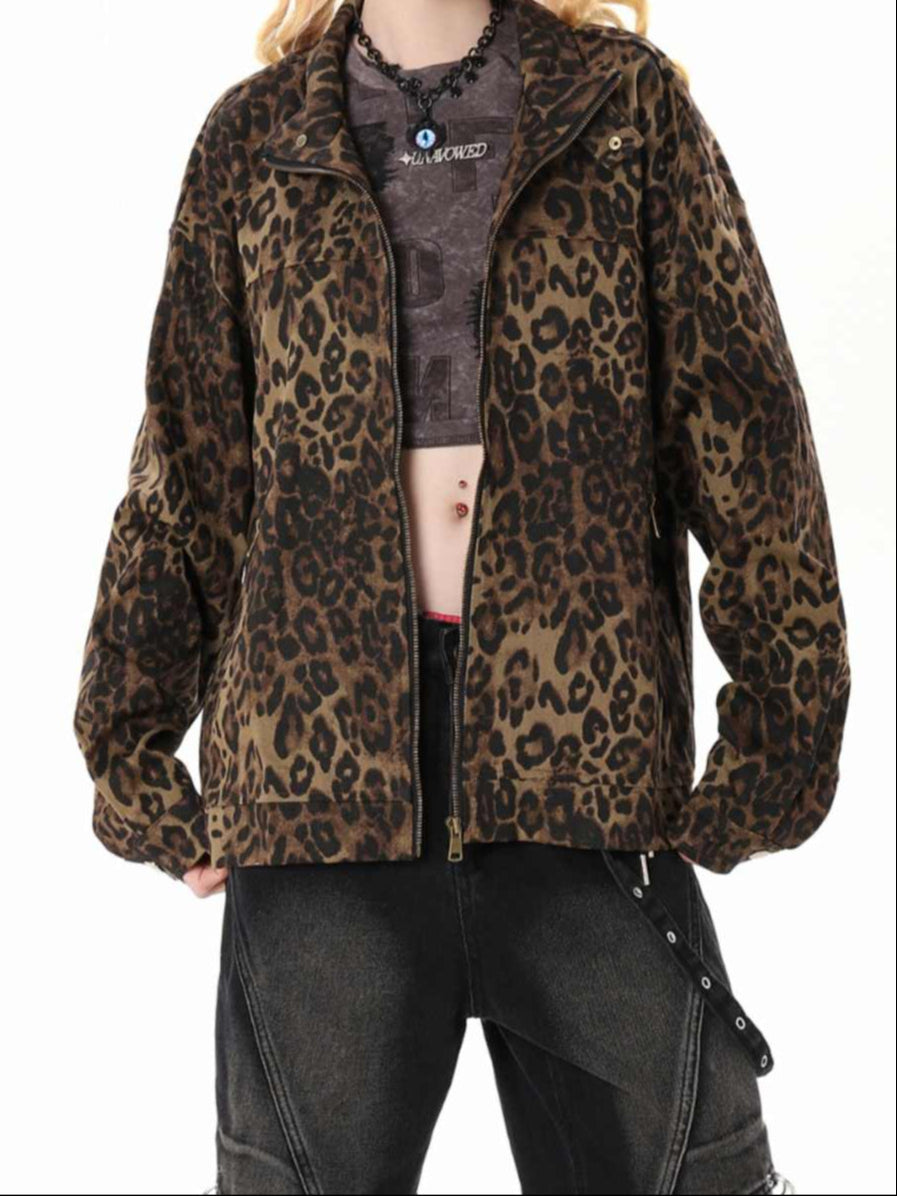 Y2K Leopard Street Jacket