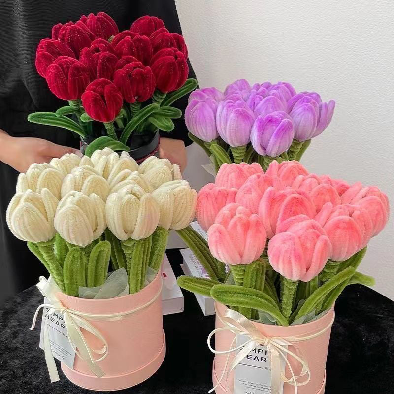 Tulip Bouquet in a Bucket – DIY Chenille Stem Craft Kit