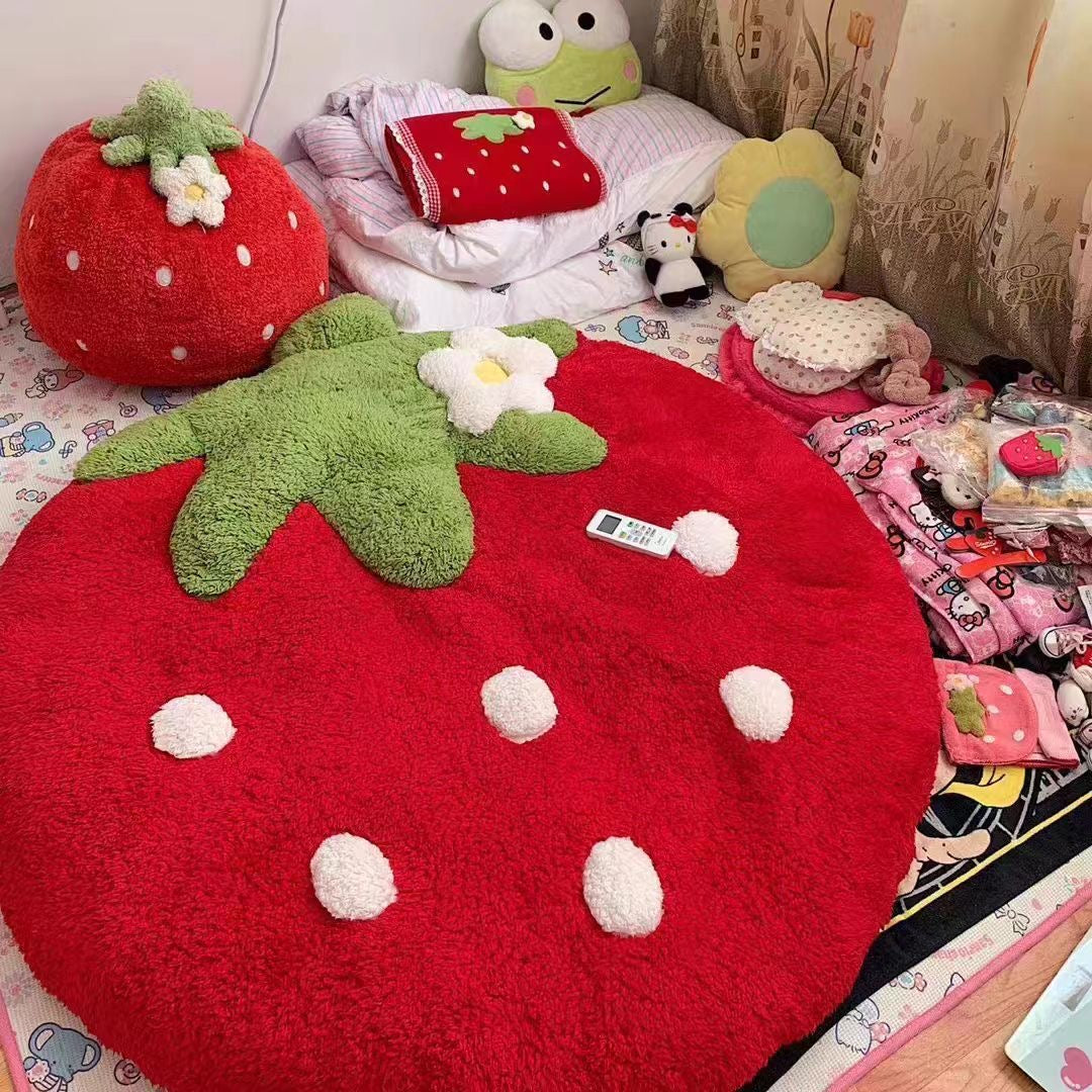 Cute pink strawberry cushion
