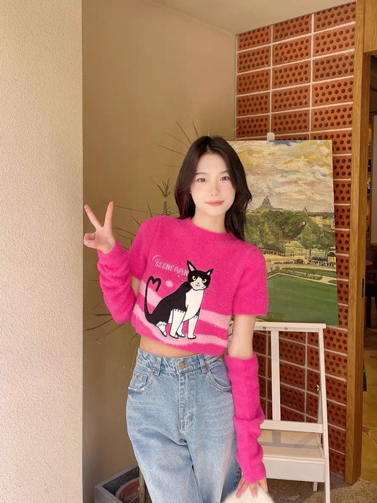 y2k pink soft knit shirt