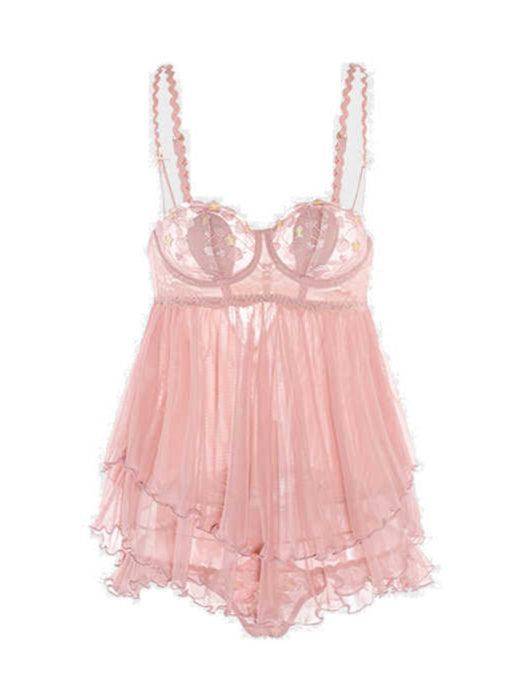 Romantic Lace Strap Nightgown