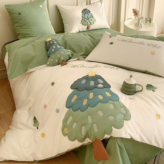 Christmas cotton bedding four-piece set
