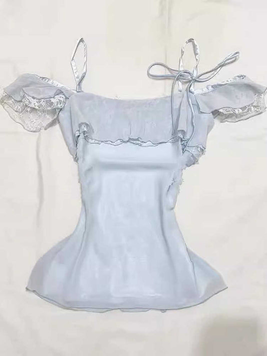 Baby Blue Lace Tank Top