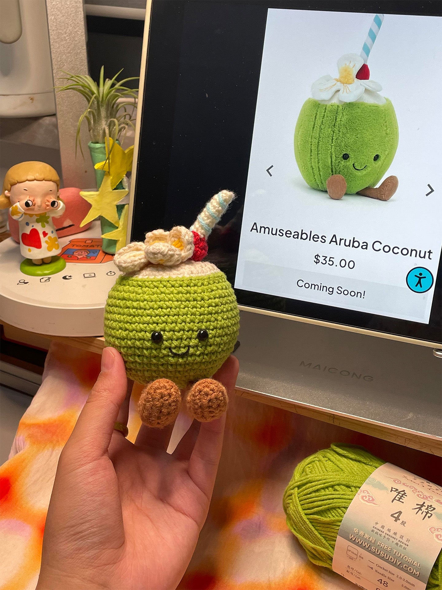 diy crochet coconut doll kit