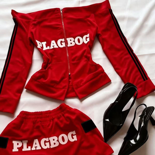 vintage off-shoulder sport jacket suit