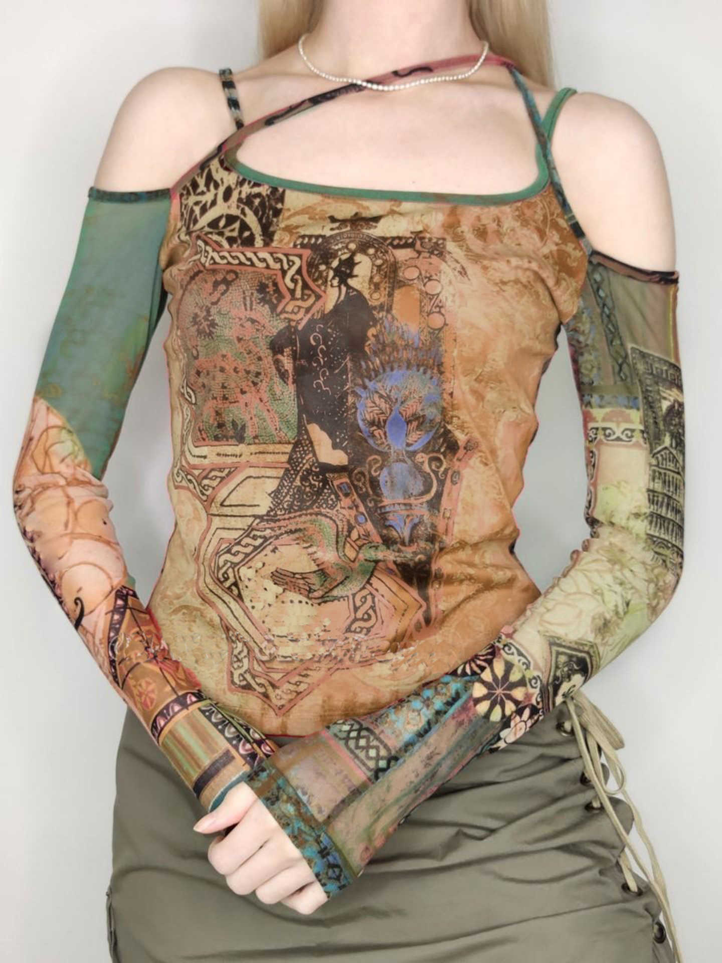 Fairy Grunge Mesh Long-sleeved Top