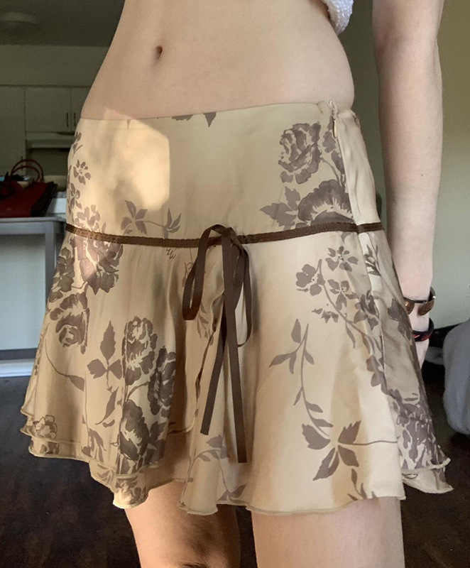 French Court Retro Floral Skirt