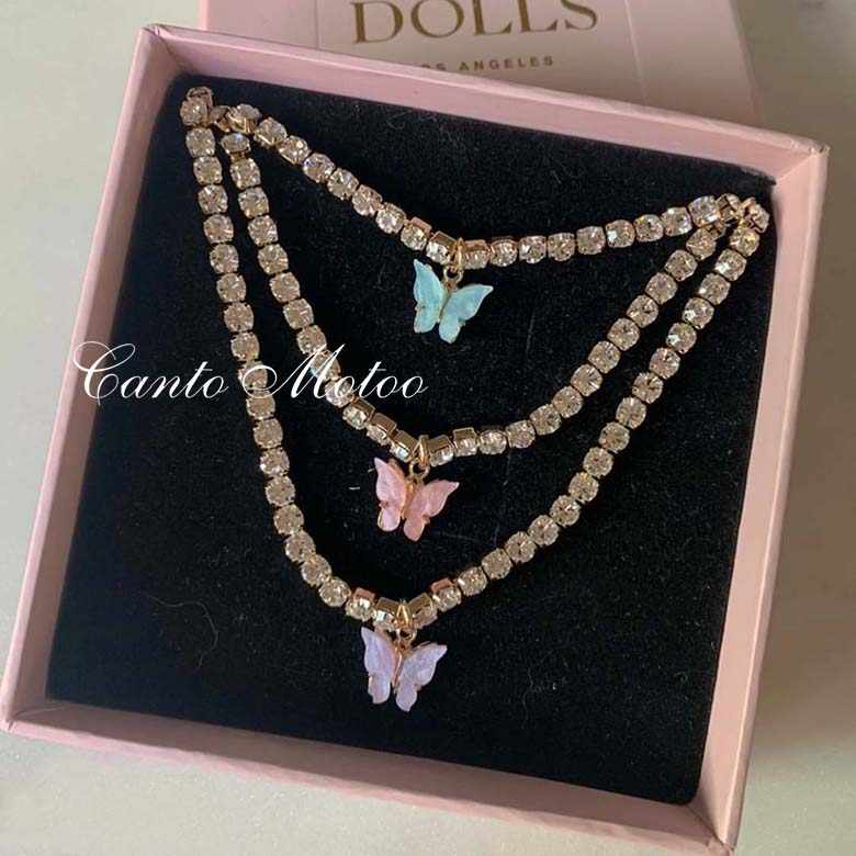 Diamonds Butterfly Chain Choker