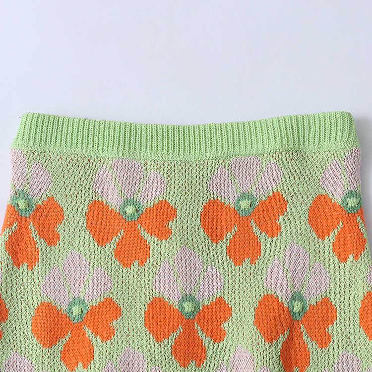 Plant Aesthetic Knit Skirt