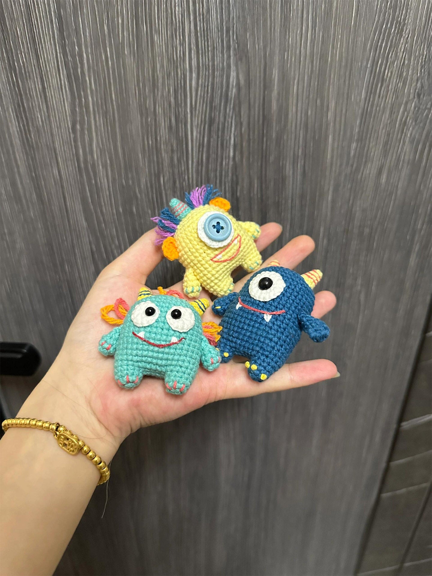DIY wool monster friend doll pendant