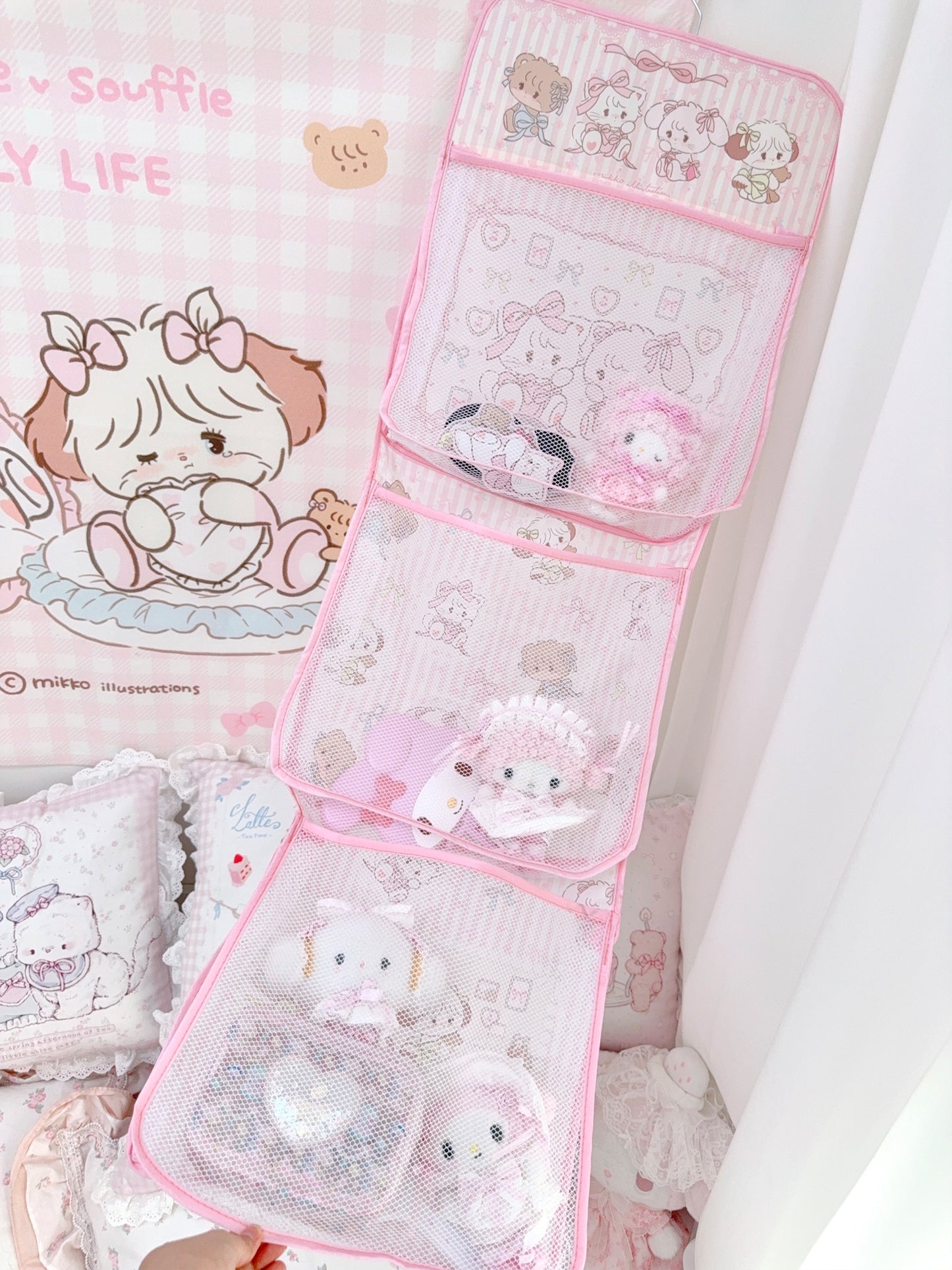 kawaii pink underwear storage bag