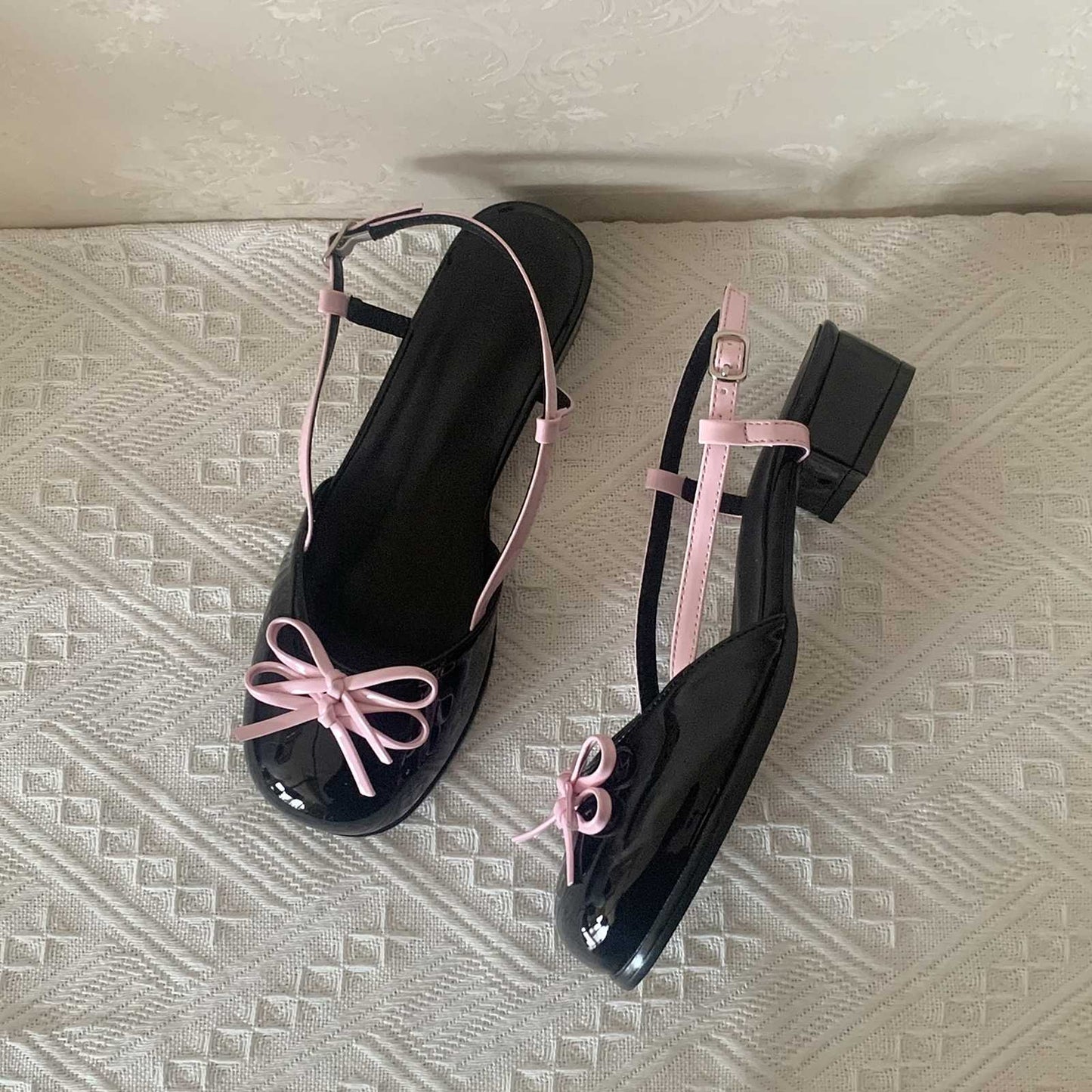 Coquette Pink Bow Mary Jane Sandals