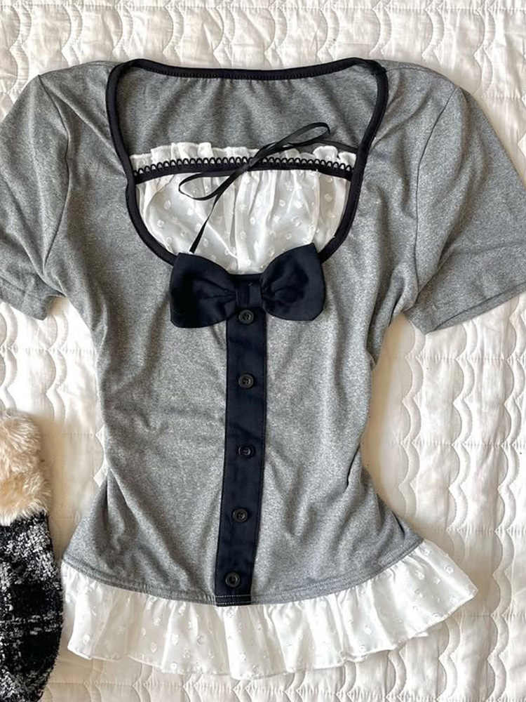 Retro Gray Lace T-shirt